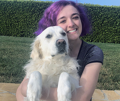 Mikaela with her dog