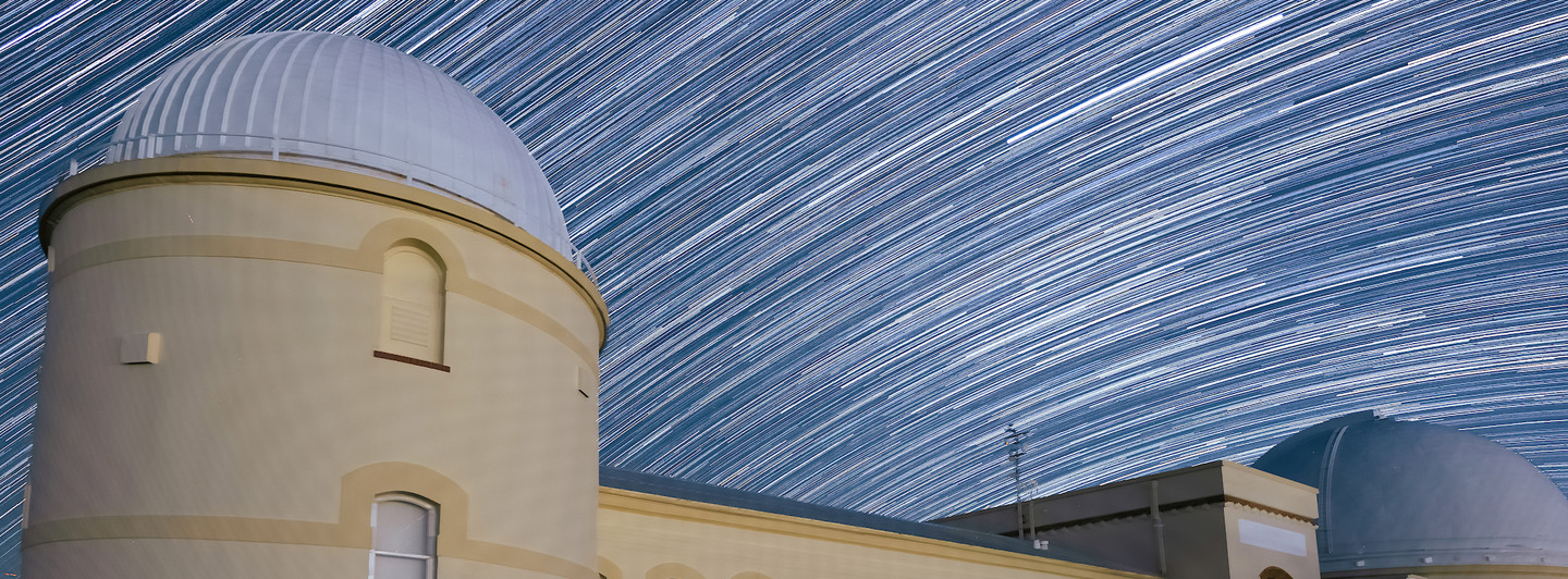 star trails over Lick Observatory