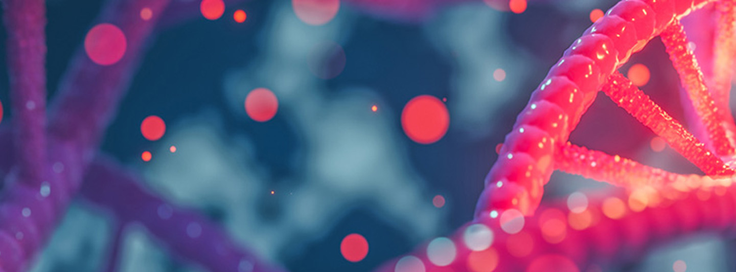 close up of DNA double helix