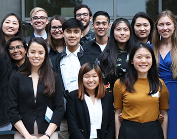 Students at a conference