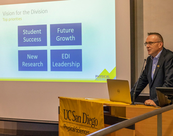 Dean Boggs reviewing top priorities for the divion