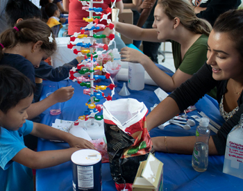 Graduate students from Colleen McHugh’s lab helped kids extract DNA