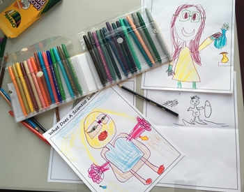 Many kids drew themselves as scientists