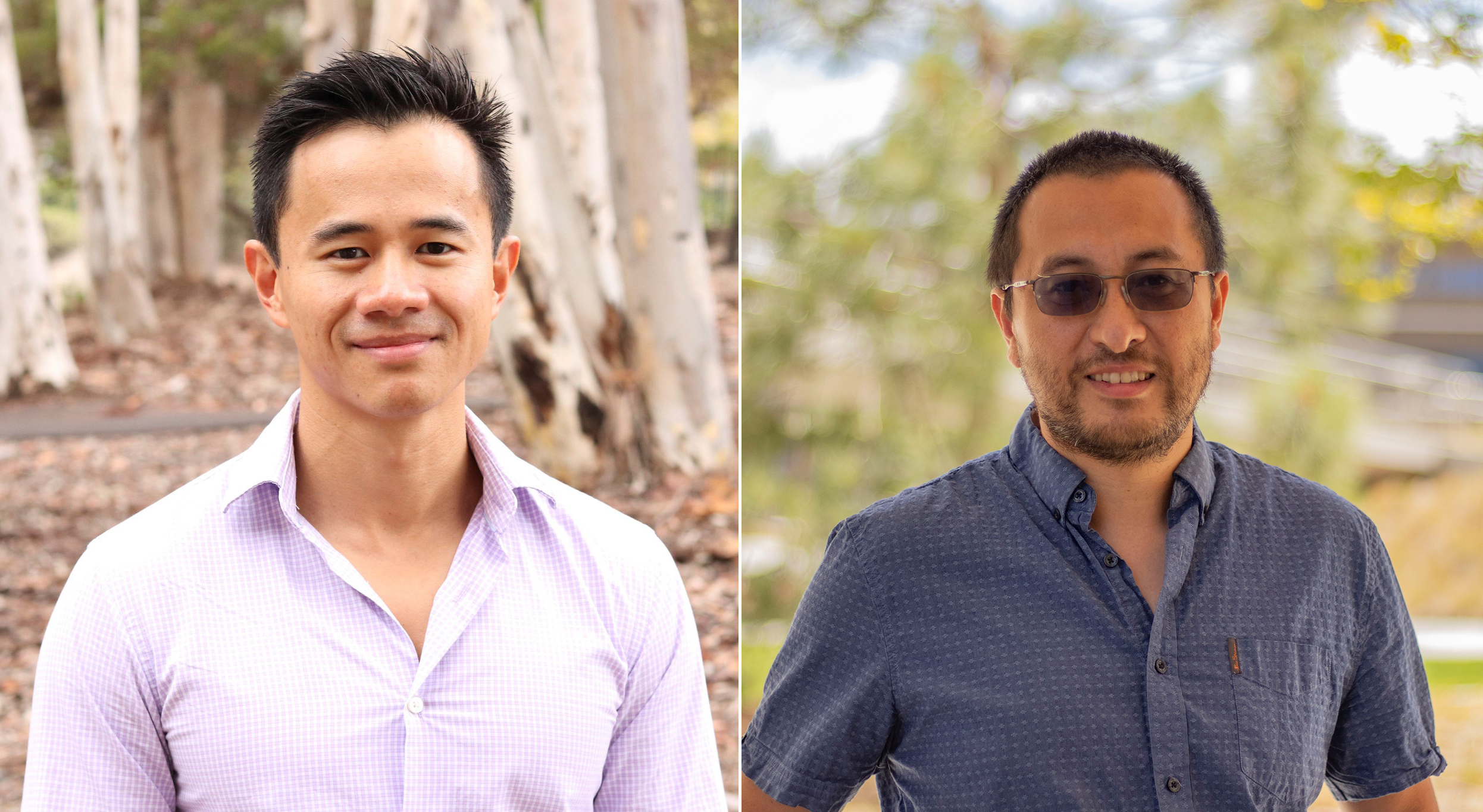 headshot of Wei Xiong and Joel Yuen Zhou