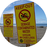 sewage water warning signs